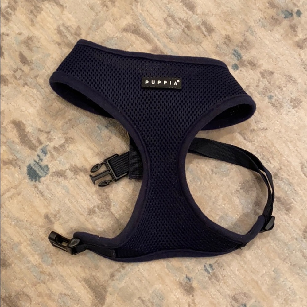 Large navy blue Puppia dog harness